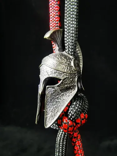 Miniatura 3 de Retro latón poderoso casco edc perlas llavero DIY accesorios cuentas de paracord