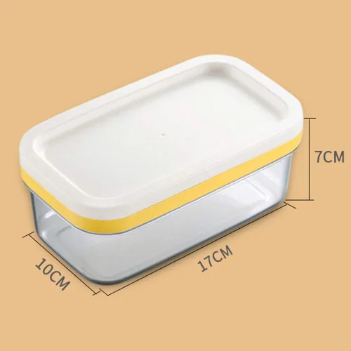Miniatura 2 de Mantequillera rectangular con tapa con cortador para cortar y almacenar fácilmente, caja de mantequilla para refrigerar, contenedor de mantequilla