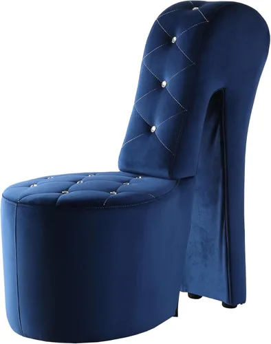 Miniatura 13 de Tristam - Silla lounge moderna glamorosa de tacón alto de 40", silla sin brazos con botones tipo cristal tapizados y costuras de diamante, cómodo
