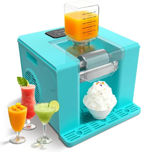 Miniatura 9 de Máquina de hielo afeitado con compresor Máquina rápida de granizado esponjoso y cono de nieve de los años 60 Sin precongelación Sin azúcar