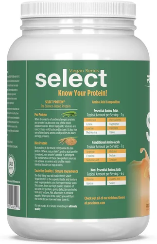 Miniatura 7 de PEScience Select Polvo de Proteína Vegana, Proteína en Polvo a Base de Plantas, Sabor Increíble, Textura Suave, Mezcla de Guisante y Arroz Integral