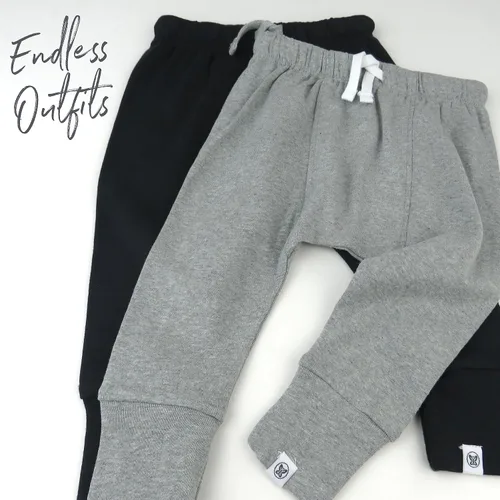 Miniatura 5 de HonestBaby Multipack Honest - Pantalones deportivos de meter 100% algodón orgánico para bebés y niños pequeños, niños, niñas, unisex