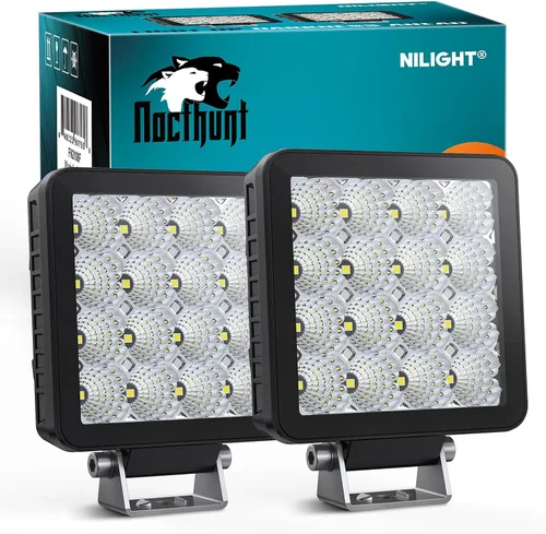 Miniatura 10 de Nilight Focos LED 2 PCS 3 Pulgadas 9LED Haz de Inundación Súper Delgados Cuadrados Luces de Conducción Lateral Offroad para Zanjas con EMC Integrado