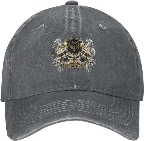 Miniatura 2 de Cowboy Hat Trendy Hats for Man and Women Djustable Four Season Outdoor Baseball Cap of Hell Skull with Angel Deep Heather