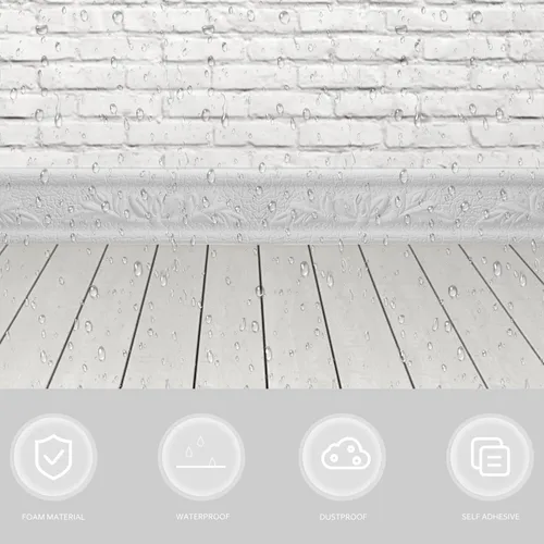 Miniatura 2 de 2 rollos de papel tapiz autoadhesivo con borde autoadhesivo de espuma blanca, líneas de pared decorativas adhesivas, borde de molduras para zócalos