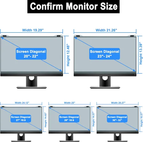 Miniatura 2 de ZYY Diagonal - Protector de pantalla anti luz azul de 27 pulgadas para monitor (ancho 24 1/8 pulgadas x alto 14 pulgadas), filtro de bloqueo UV
