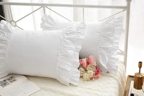 Miniatura 35 de Fundas de almohada cuadradas a cuadros en blanco y negro con volantes, fundas de almohada a cuadros, fundas de almohada de gingham, fundas