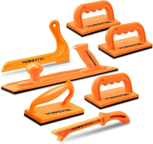 Miniatura 9 de POWERTEC Bloque de empuje y empujador para sierra de mesa, mesa de enrutador, sierra de cinta y ensambladora, asas ergonómicas, agarre máximo