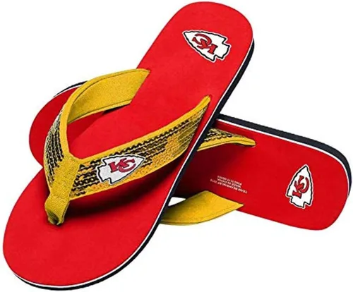 Miniatura 15 de FOCO Womens NFL Team Logo Sequin Strap Sandals Flip Flops