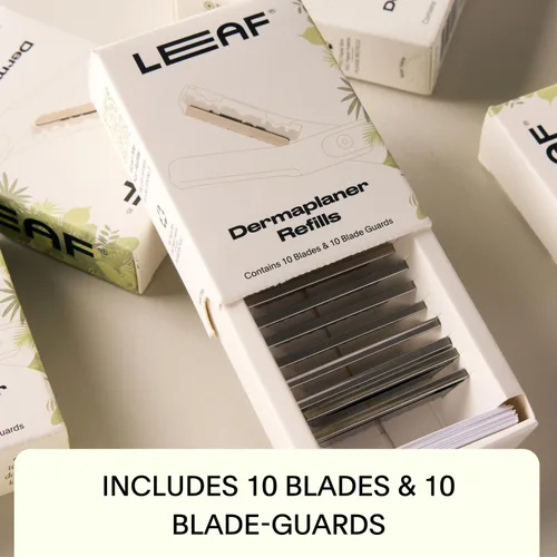 Miniatura 2 de Leaf Shave Recambios para dermaplaner Leaf - 10 cuchillas de repuesto y 10 protectores de cuchillas de repuesto