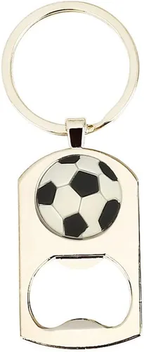 ARFUKA Llavero de abrebotellas portátil para fútbol y cerveza, llavero para abrebotellas de bebidas, para hombres, mujeres