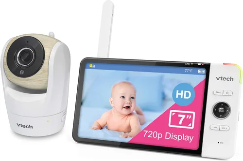 Miniatura 10 de VTech VM928-2HD - Monitor de bebé con pantalla HD de 720p de 5 pulgadas y 2 cámaras, vista de ángulo amplio de 110°, panorámica/inclinación/zoom