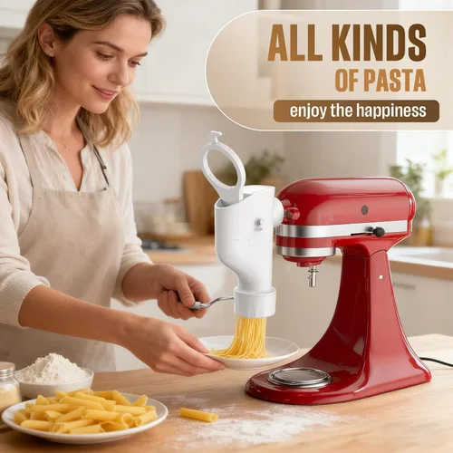 Miniatura 3 de Accesorio de prensa de pasta gourmet Fedowal para batidora de pie Kitchenaid, accesorio para hacer pasta con 7 placas intercambiables, accesorio