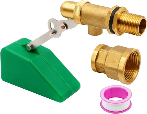 LIUCOGXI Válvula de flotador de latón de 1/2 pulgada Válvula de agua con adaptador Válvula de flotador de estanque con brazo ajustable Válvula de