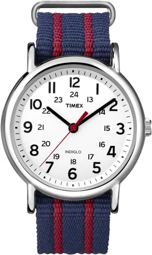 Miniatura 14 de Timex Weekender 38mm Unisex Analog Watch INDIGLO Backlight Adjustable Durable Nylon Fabric Slip Through Strap 24 Hour Time