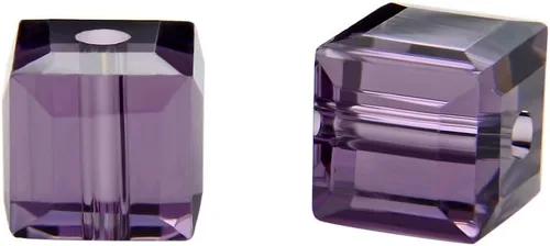 Miniatura 9 de 50 piezas Adabele cuentas austriacas de 6 mm de cristal facetado en cubo amatista sueltas, compatibles con cristales Swarovski Preciosa 5601 SSC611