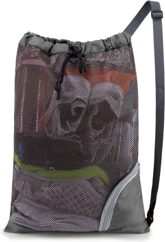 Miniatura 8 de Mochila con cordón BeeGreen para hombres y mujeres, atlética para gimnasio, deportes, entrenamiento, playa, natación, Azul marino, X-Grande
