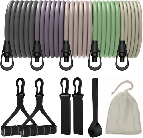 Miniatura 10 de VEICK Resistance Bands with Handles for Men Women, Exercise Bands, Workout Bands for Working Out, Exercising Bands for Fitness Weights Work Out at