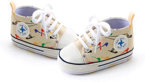 Miniatura 160 de Zapatos deportivos de lona de lona para bebés y niñas, suela antideslizante suave, suela antideslizante