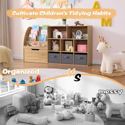 Miniatura 3 de Estantería Infantil y Almacenamiento de Juguetes Fatmok, Organizadores de Almacenamiento de Juguetes con Cajones Móviles y 3 Contenedores