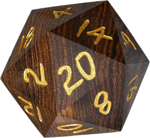 Miniatura 14 de Juego de dados D&D de sándalo rojo, dados poliédricos de madera natural con caja de lata de metal para juegos de rol y juegos de mesa