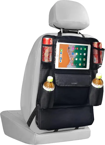 Miniatura 22 de LUCMO Organizador de asiento trasero de coche con soporte para tableta - 2 piezas, organizador de almacenamiento de coche con 6 bolsillos