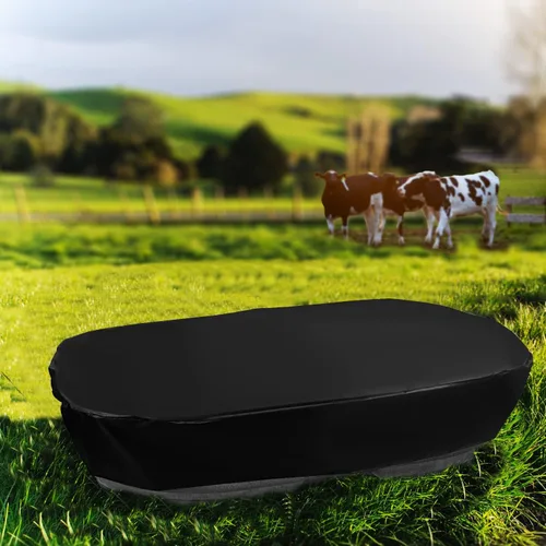 Miniatura 6 de TOYMIS Cubierta para tanque de almacenamiento ovalada resistente al calor, impermeable, negra, 52.8 x 31.5 x 11.8 pulgadas, personalizada, sólida