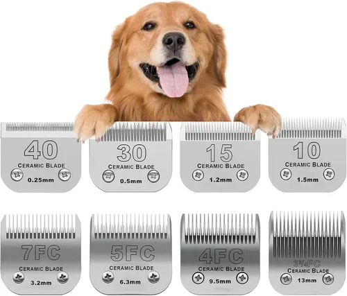 Miniatura 15 de Hojas para aseo de mascotas para perros desmontables - Tamaño 7FW, hoja ancha para aseo de perros, longitud de corte 3.2 mm (1/8"), compatible