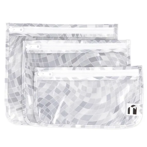 Miniatura 12 de Bumkins Bolsa de viaje, artículos de tocador, bebé, bolsa aprobada por la TSA, bolsa con cremallera, tamaño de cuarto de galón, lado transparente