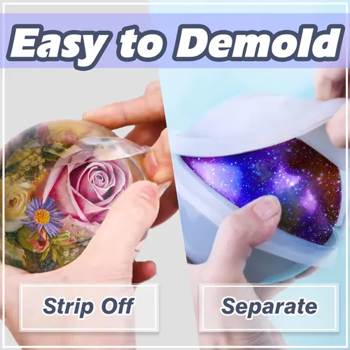 Miniatura 4 de Molde de silicona de esfera para resina epoxi, fabricación de joyas, cera de velas, jabón casero, bomba de baño, una sola pieza, 2.4 pulgadas
