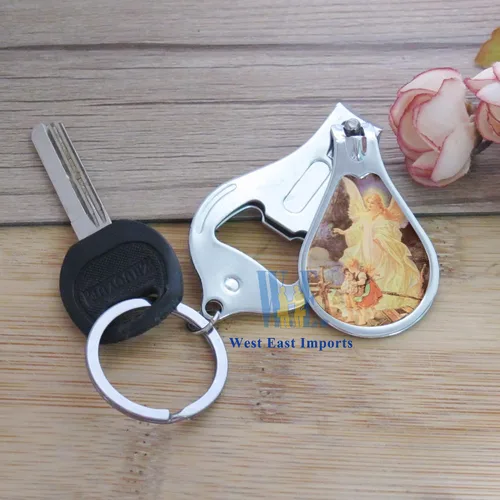 Miniatura 5 de 12 llaveros de bautismo de ángel con cortaúñas y abridor de recuerdos de fiesta para bebés niños y niñas/recuerdos de bautizo/regalo
