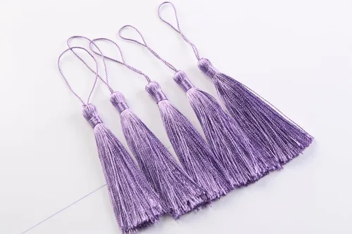 Miniatura 12 de KONMAY, borlas pequeñas y suaves, con bucles para proyectos de bricolaje, hechas a mano, sedosas, de 3.5 pulgadas, 20