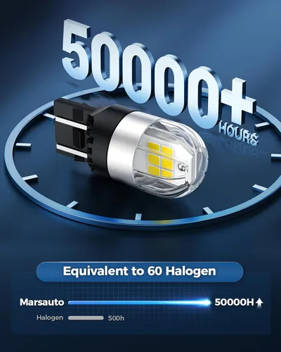 Miniatura 4 de Marsauto Bombillas LED 7440 7443, luces de marcha atrás, 300% más brillantes, 7441 7444 W21W T20, lámparas LED de repuesto para luces de freno