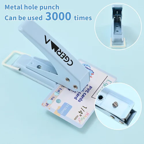 Miniatura 3 de Perforadora de un solo agujero, paquete de 3, agujero de 1/4 pulgadas, 50% de ahorro de mano de obra, perforadora de metal resistente, capacidad