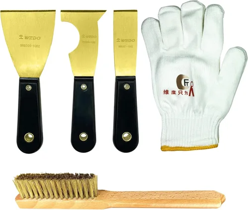Miniatura 17 de WEDO Cuchillo de masilla de latón de 1-1/4 pulgadas, raspador de pintura, cuchillo de espiga, raspador de papel tapiz, herramienta de pintores