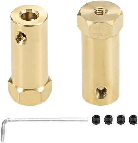 Miniatura 5 de uxcell Acoplador hexagonal de 0.118 in de diámetro del motor hexagonal de latón conector de acoplamiento para ruedas de coche, neumáticos, motor