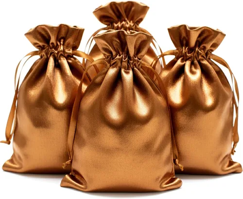 Miniatura 12 de Bolsas con cordón de satén azul bebé para regalo y recuerdo de boda, 5 x 8 pulgadas, 50 por paquete