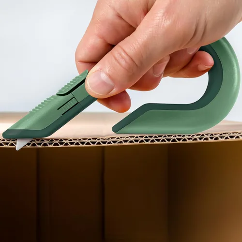 Miniatura 3 de Corte de caja Slice, cuchillo utilitario de potencia industrial, cuchilla de cerámica segura que dura 11 veces más que la de metal, color salvia, 1