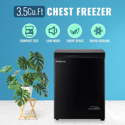 Miniatura 4 de DEMULLER Congelador de pecho pequeño y profundo con cesta extraíble, congelador compacto con panel de control digital, rango de temperatura de -12℉