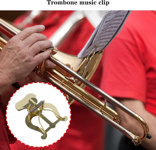 Miniatura 2 de Soporte de abrazadera de trombón dorado de reemplazo de lira con kit de bolsa de almacenamiento