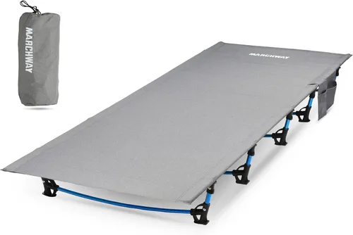 MARCHWAY Cama de Campamento Ultraligera Plegable para Tienda de Camping, Portátil y Compacta para Viajes al Aire Libre, Base de Campamento, Gris