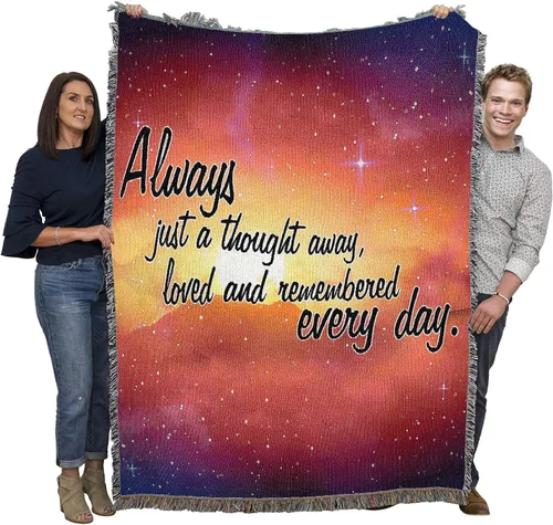 Miniatura 29 de Pure Country Weavers Manta con texto en inglés "I Am The Gentle Breeze Upon Your Face" con diseño de flores, para regalo de duelo y condolencia
