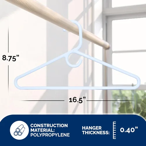 Miniatura 3 de Perchas de plástico súper resistentes, fabricadas en Estados Unidos, colgador blanco súper pesado, paquete de 24