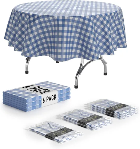Miniatura 19 de Exquisite Cubierta de Mesa para Picnic - Paquete de 6 Manteles Premium Rectangulares de Plástico - Cubierta de Mesa para BBQ a Cuadros Negro