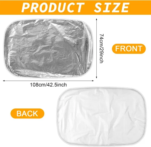 Miniatura 5 de BBTO 2 fundas para asiento de automóvil, protector reflectante para asiento de automóvil, protector reflectante para asiento de automóvil, Plateado