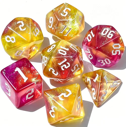 Miniatura 26 de CiaraQ DND - Juego de dados poliédricos con bolsa de dados para juegos de rol de Calabozos y Dragones RPG MTG (fuente negra y dorada)