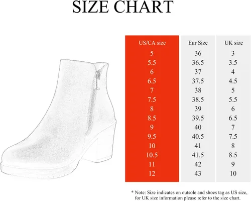 Miniatura 2 de DREAM PAIRS - Botines para mujer, de invierno y tacón bajo grueso