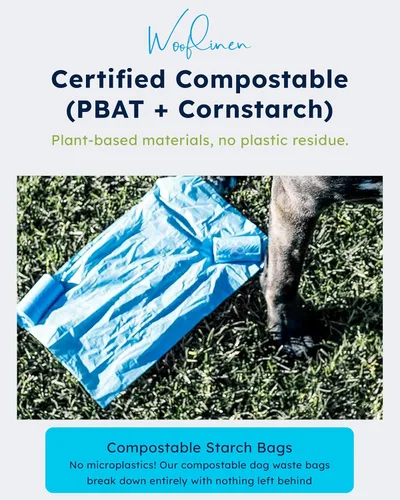 Miniatura 6 de Wooflinen Home Bolsas compostables para excrementos de perro – Rollos de bolsas para excrementos de perro a prueba de fugas – Grandes 9 x 13