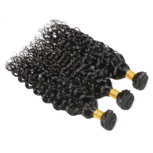 Miniatura 5 de Borchan Water Wave 3 Paquetes Cabello Humano Húmedo y Ondulado Cabello Humano 3 Paquetes para Mujeres Negras 16 18 20 Pulgadas Paquetes Brasileños