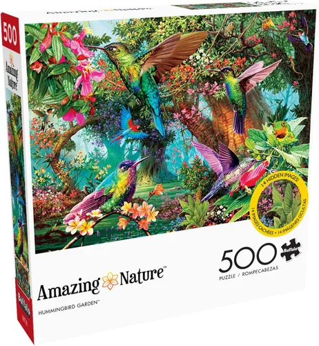 Buffalo Games - Hummingbird Garden - Steve Read - Rompecabezas de 500 piezas para adultos - Rompecabezas de naturaleza vibrante perfecto para noches